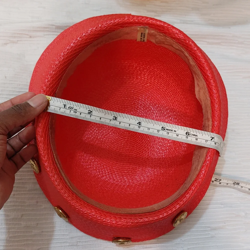 Vintage Red Beret with Gold Medallion Accents - Women Accessories - Picture 13 of 14